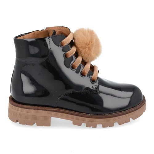 Zecchino d'oro veterboot Zwart Meisjes (zwarte veterbottine met pompon - n4-0430) - Junior Steps