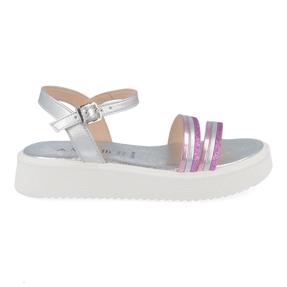 Andrea morelli sandalen zilver Meisjes ( zilveren sandaal met plateau zool51275) - Junior Steps