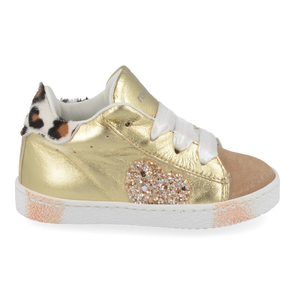 Oppervlakte koppeling klep Rondinella sneakers GOUD Meisjes ( - gouden sneaker met hartje4316/7L) -  Junior Steps